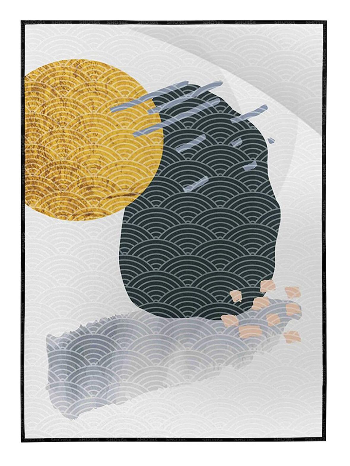 Shop365 Şekiller Modern Karışık Renkler Modern Tablo Çerçeveli P-002966