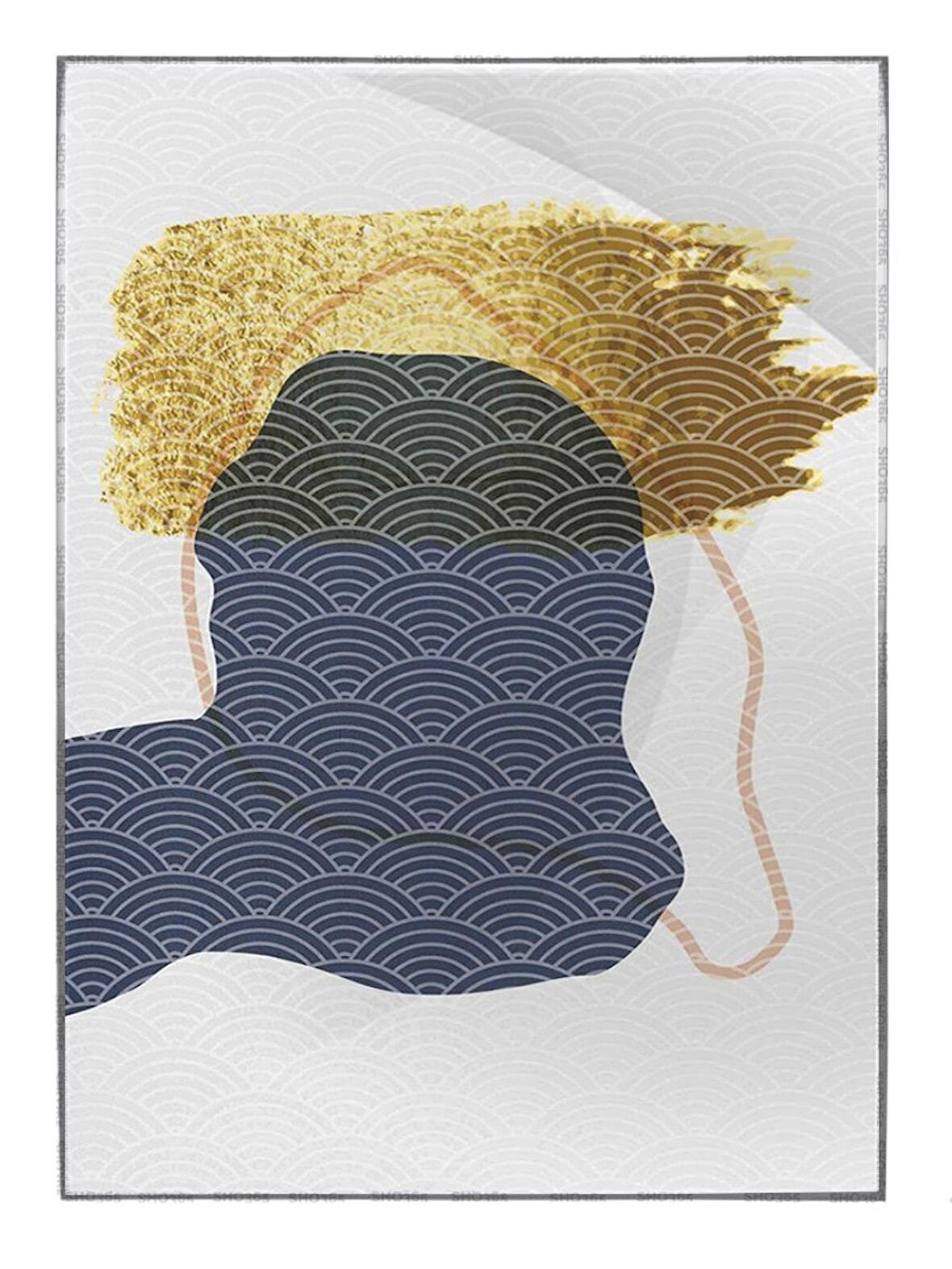 Shop365 Şekiller Modern Karışık Renkler Modern Dekoratif Tablo Çerçeveli P-002969