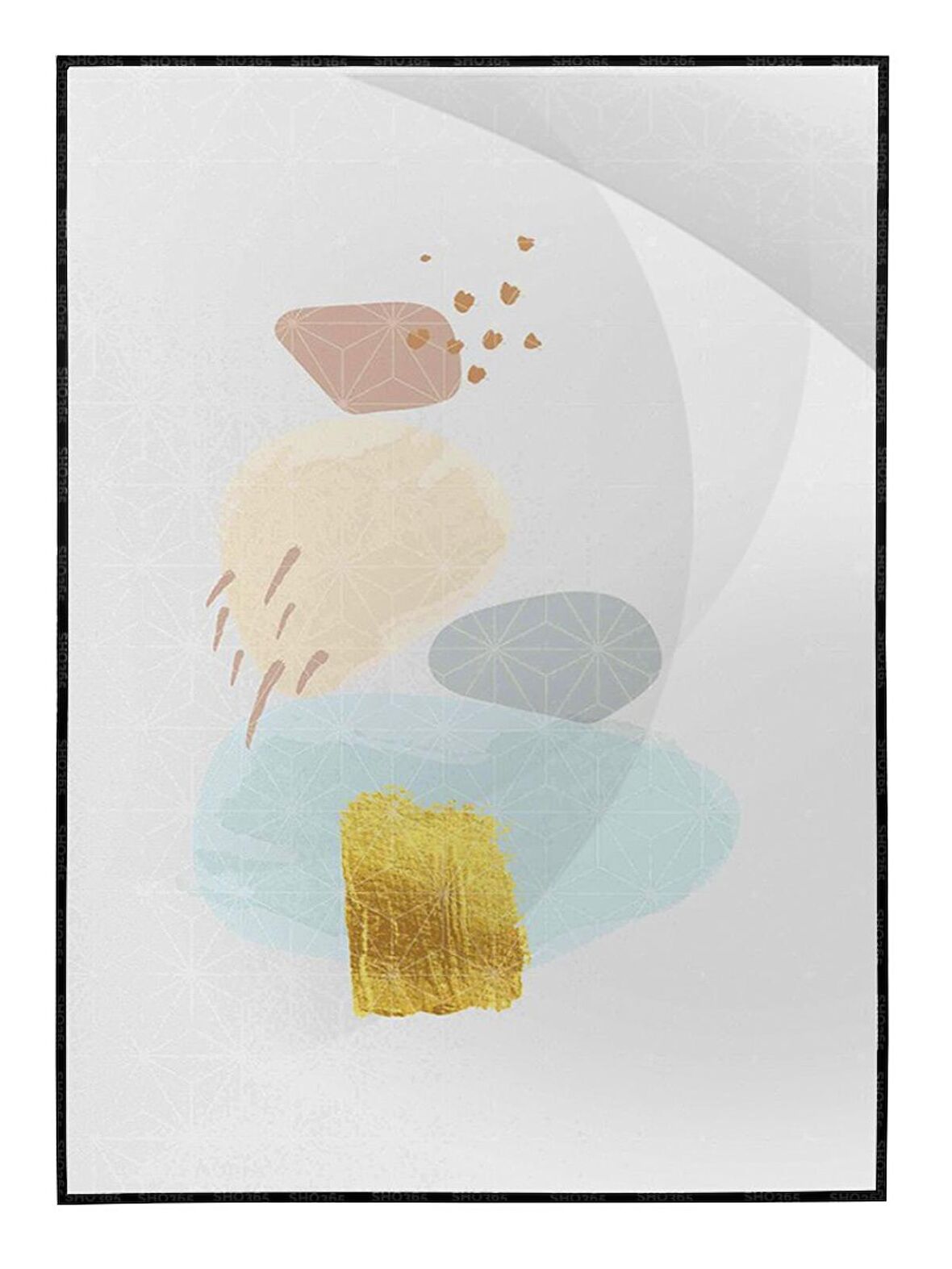 Shop365 Şekiller Modern Karışık Renkler Modern Tablo Çerçeveli P-002971