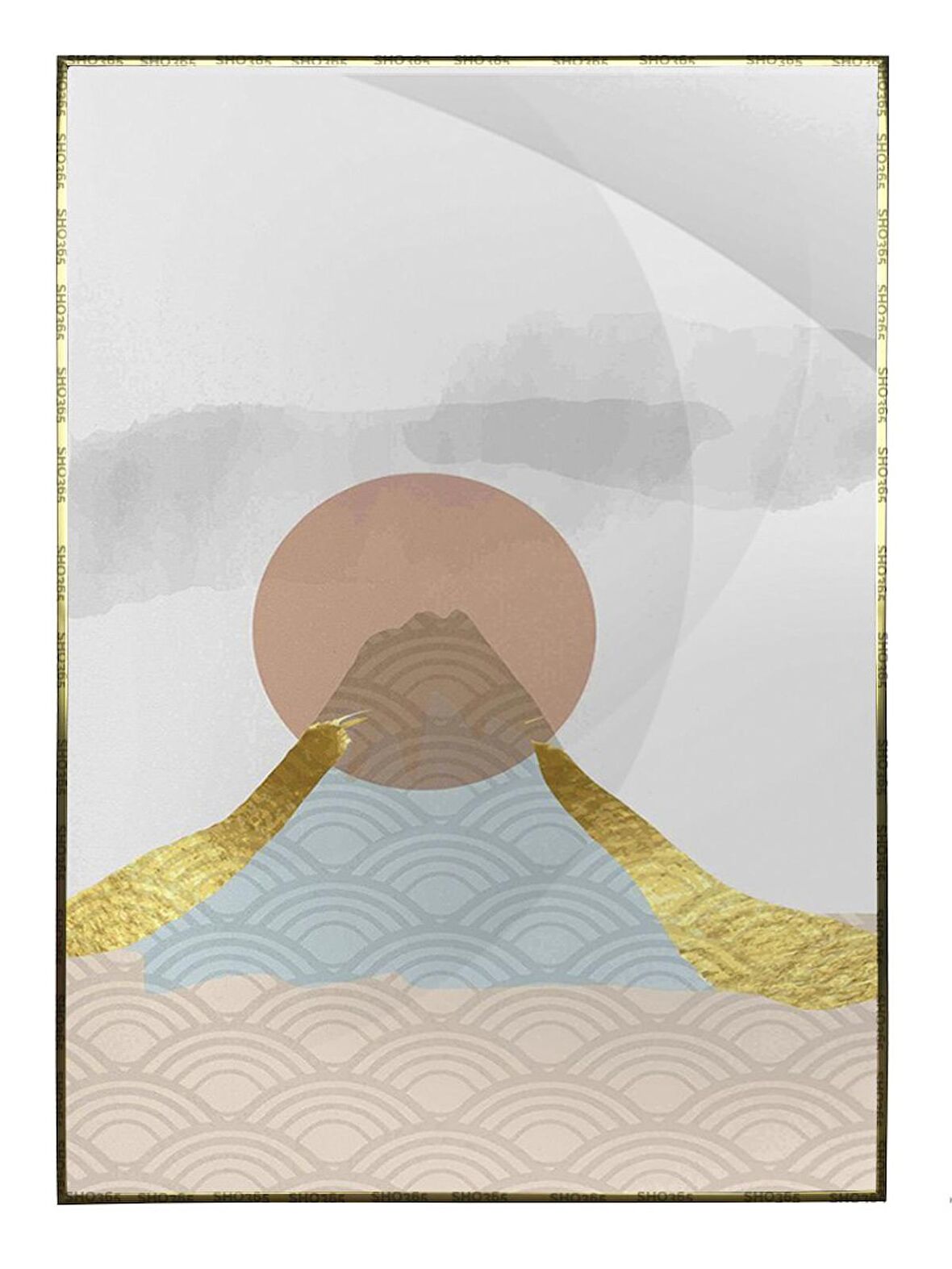 Shop365 Dağ Deniz Manzara Modern Tablo Çerçeveli P-003000