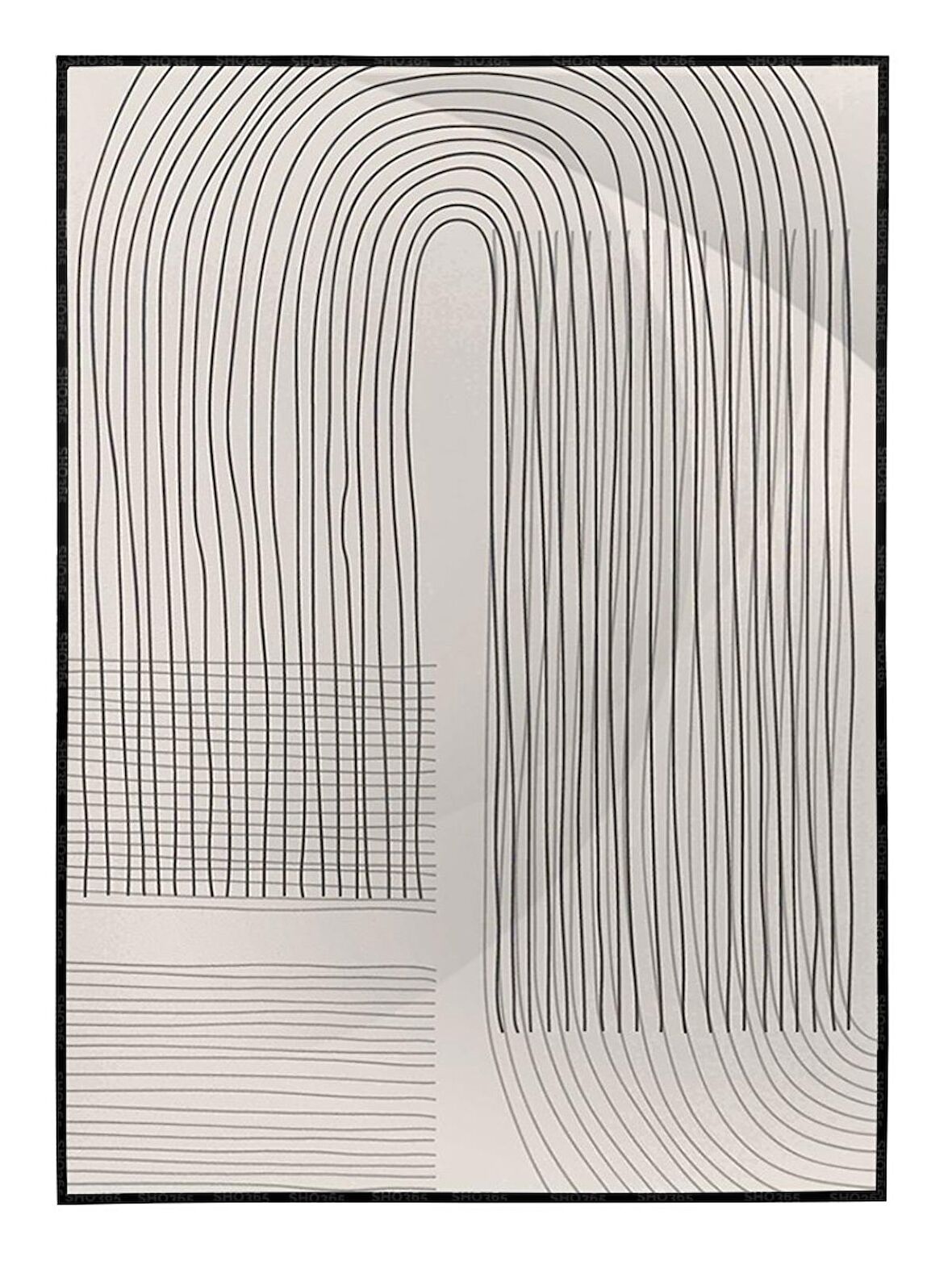 Shop365 Çizgiler Açık Renkler Modern Dekoratif Tablo Çerçeveli P-003032