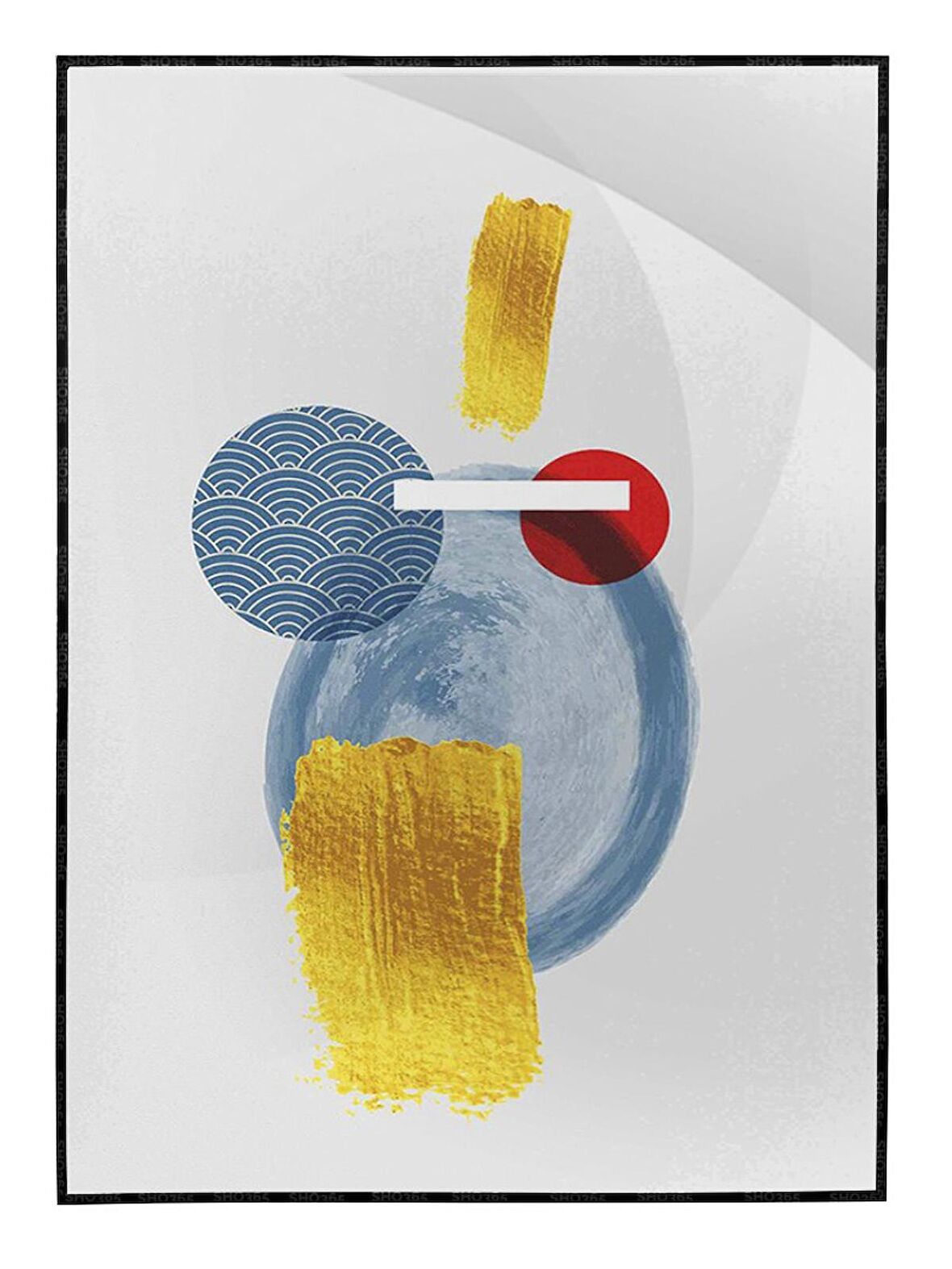 Shop365 Şekiller Modern Karışık Renkler Modern Dekoratif Tablo Çerçeveli P-003060