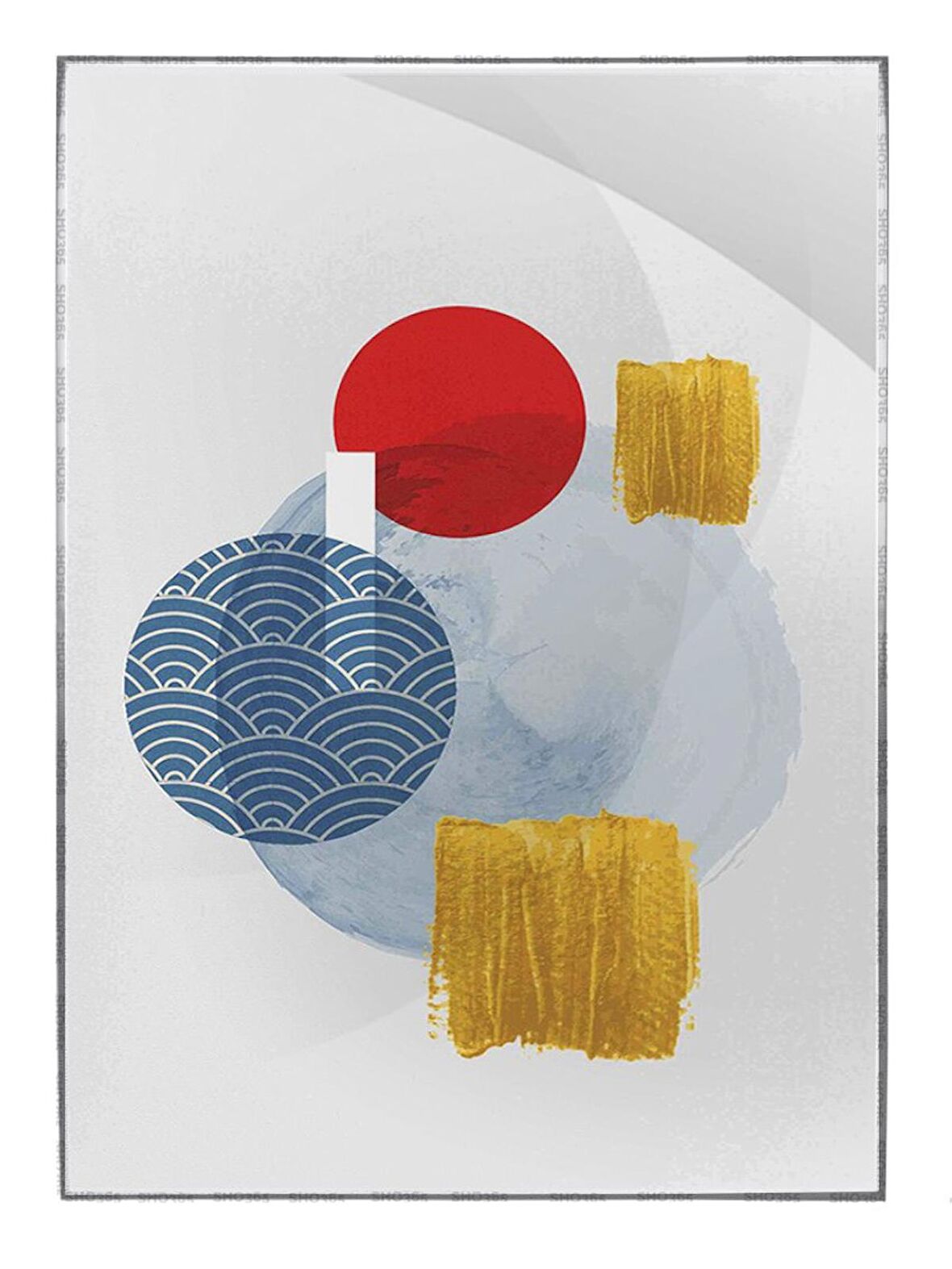 Shop365 Şekiller Modern Karışık Renkler Modern Dekoratif Tablo Çerçeveli P-003061