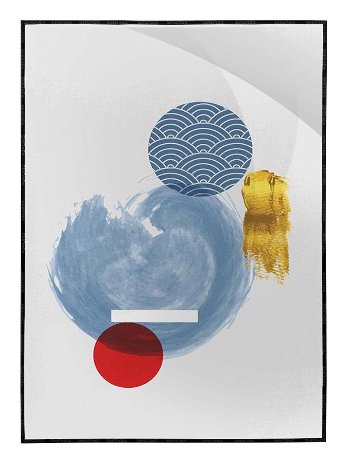 Shop365 Şekiller Modern Karışık Renkler Modern Dekoratif Tablo Çerçeveli P-003062
