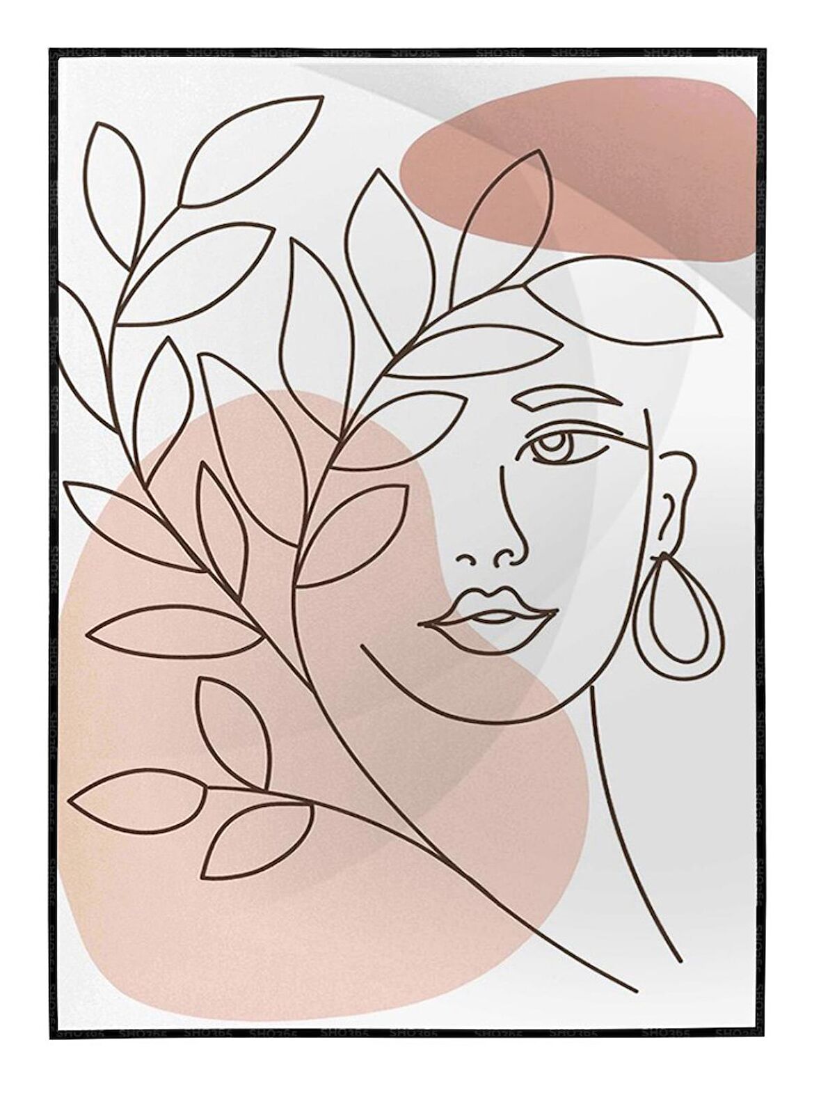 Shop365 Kadın Çizim ve Doğa Dekoratif Modern Tablo Çerçeveli P-003080