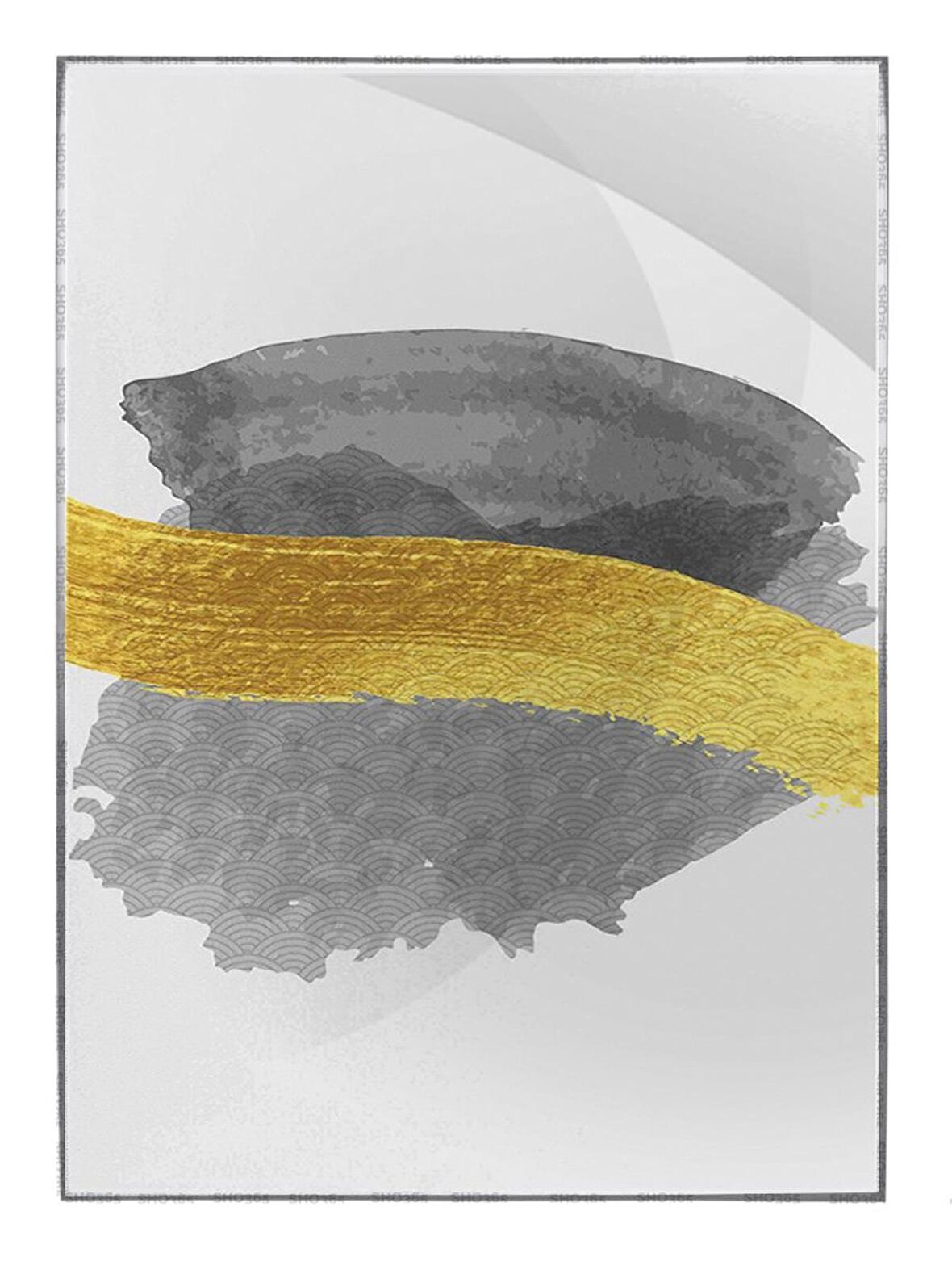 Shop365 Şekiller Fırça Darbeleri Modern Dekoratif Tablo Çerçeveli P-003154