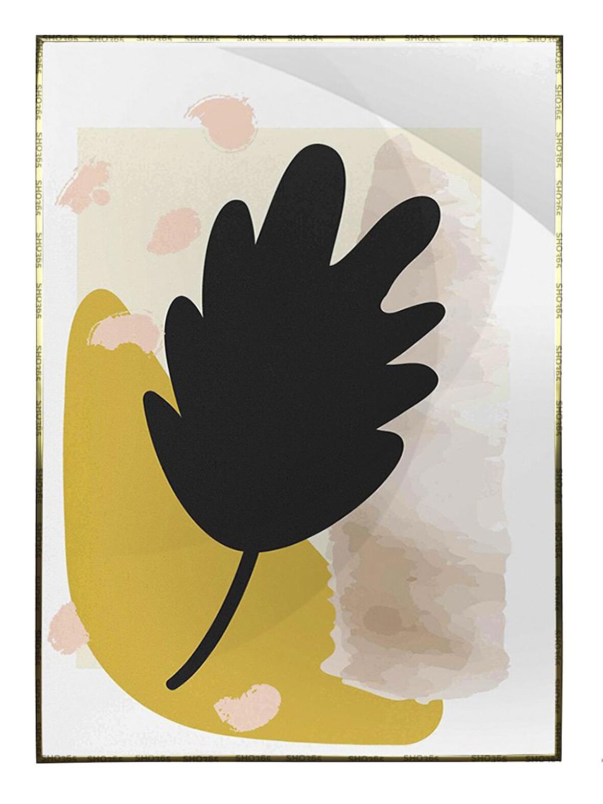 Shop365 Doğa Bitkiler Suluboya Görünümlü Modern Tablo Çerçeveli P-003198