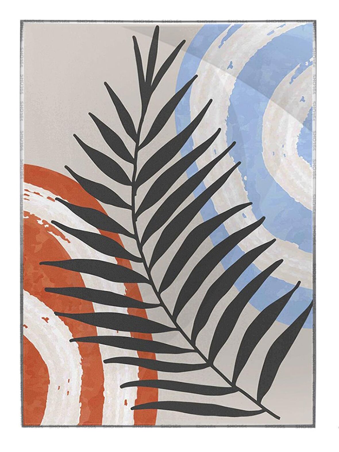 Shop365 Yapraklar ve Şekiller Modern Tablo Çerçeveli P-003280