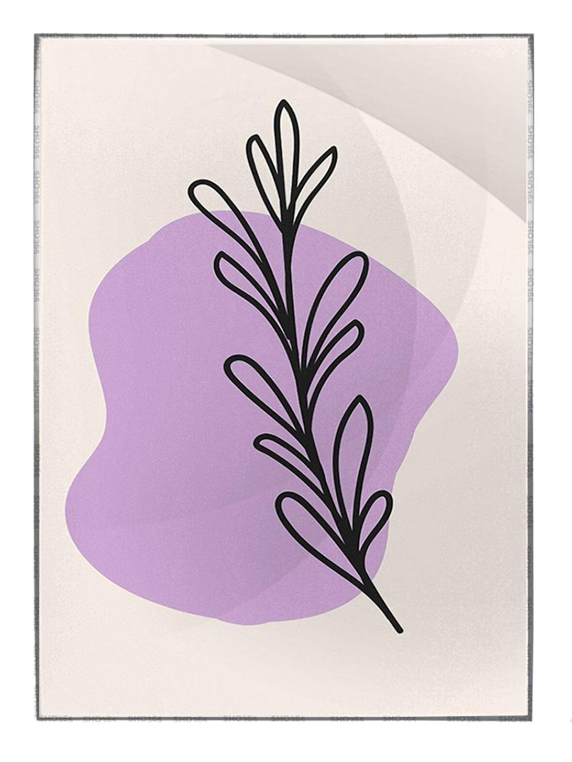 Shop365 Yapraklar ve Şekiller Karışık Renkler Modern İllüstrasyon Tablo Çerçeveli P-003328