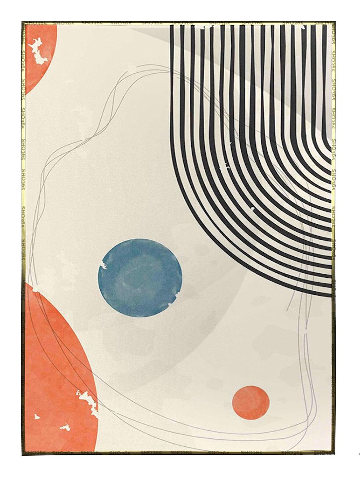 Shop365 Şekiller Desenler Çizgiler Modern Tasarım Tablo Çerçeveli P-003344