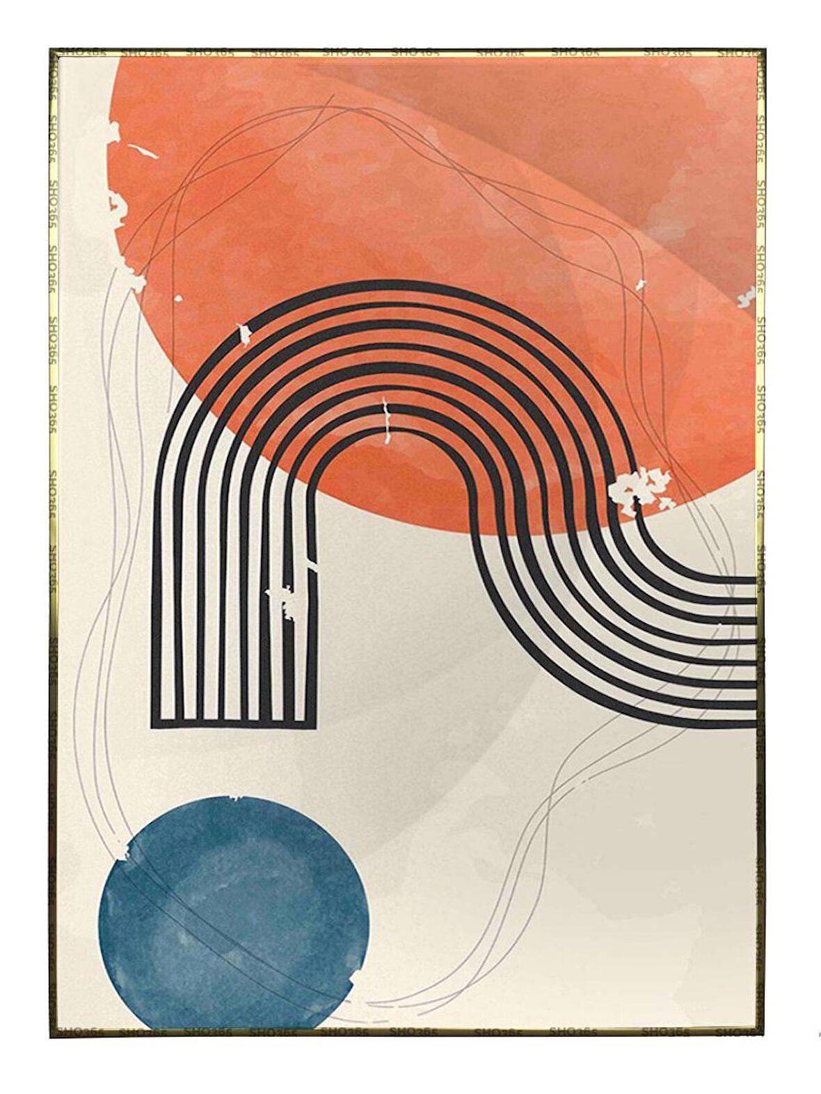 Shop365 Şekiller Desenler Çizgiler Modern Tasarım Tablo Çerçeveli P-003345