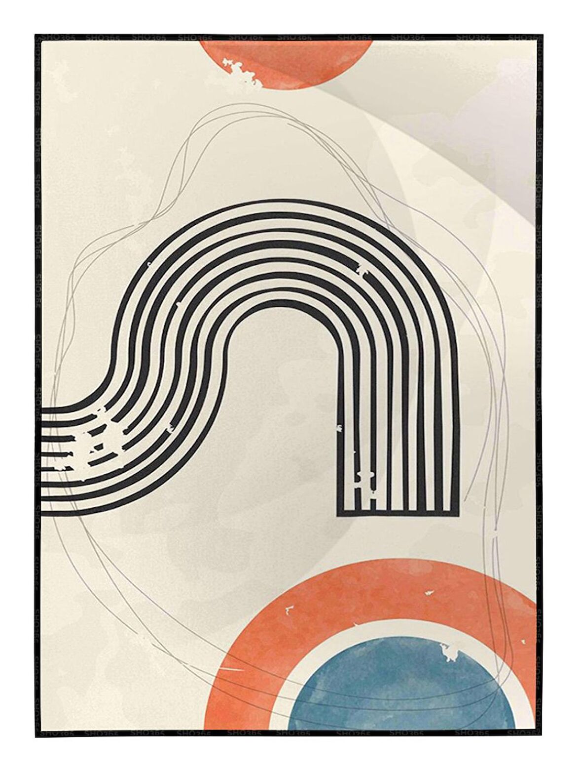 Shop365 Şekiller Desenler Çizgiler Modern Tasarım Tablo Çerçeveli P-003348