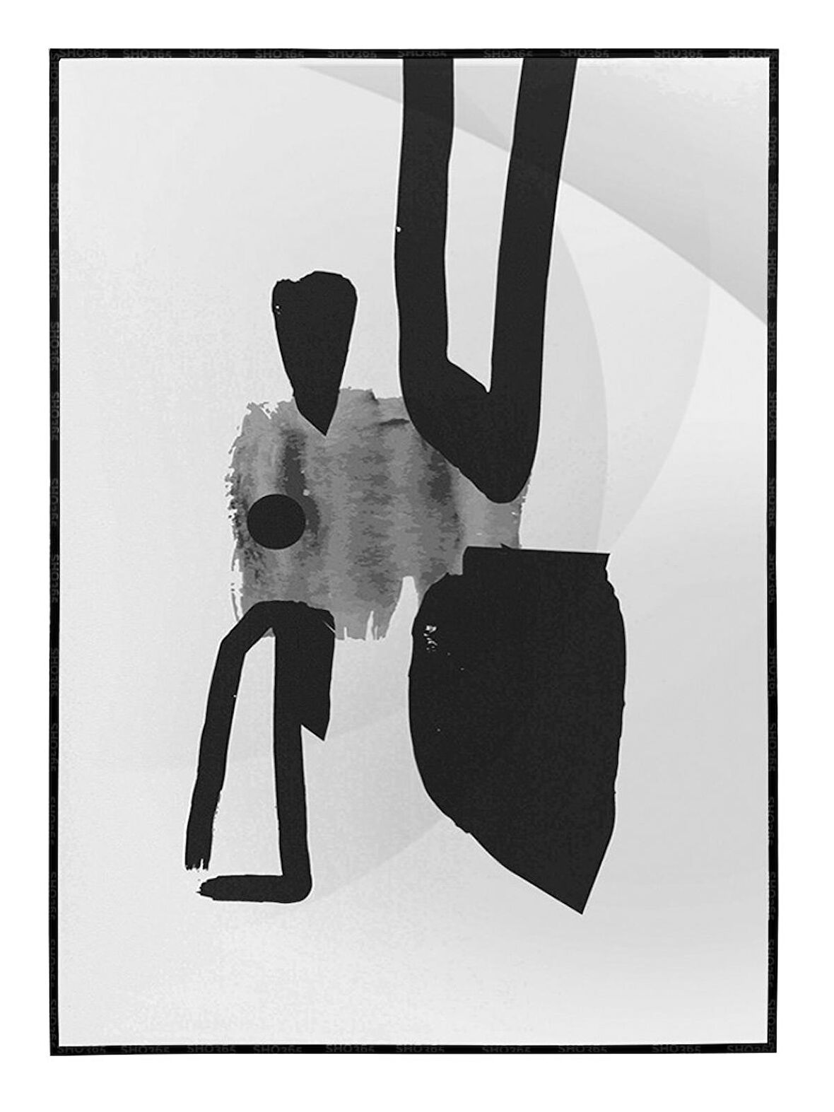 Shop365 Adam ve Şekiller Siyah Gri Renkler Modern Tablo Çerçeveli P-003377
