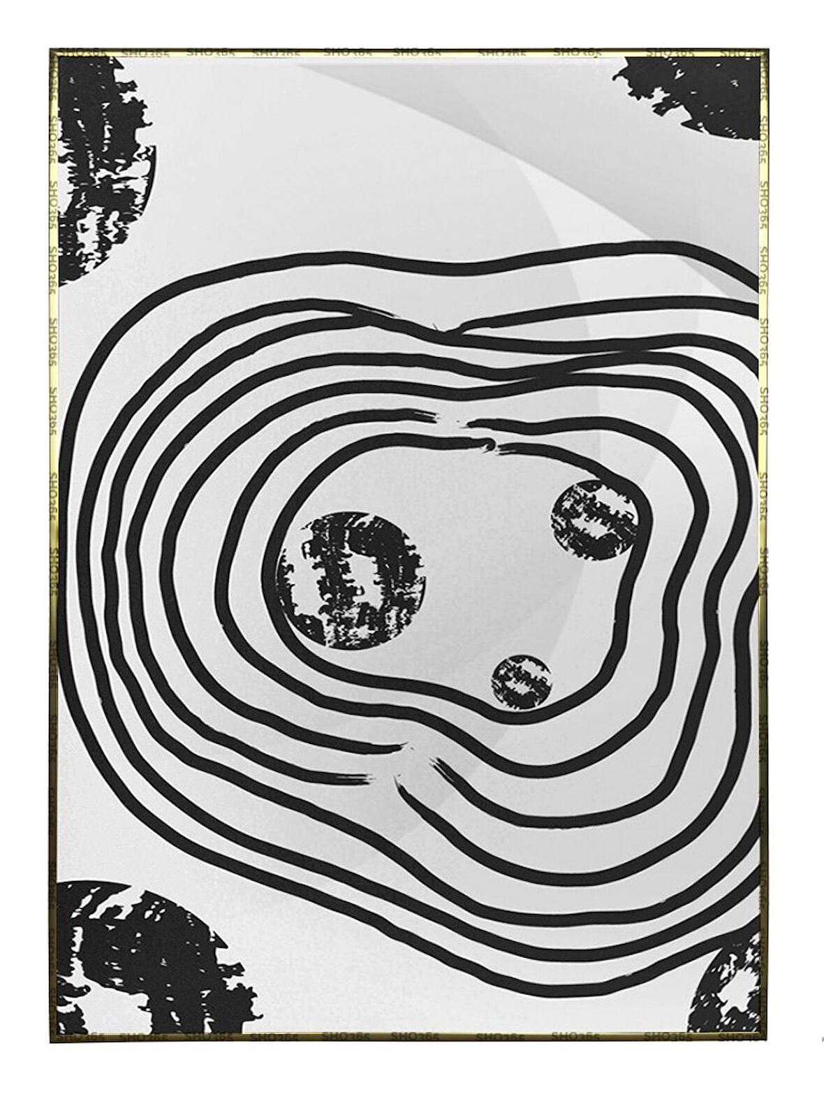 Shop365 Gezegenler Şekiller Siyah Gri Renkler Modern Tablo Çerçeveli P-003382