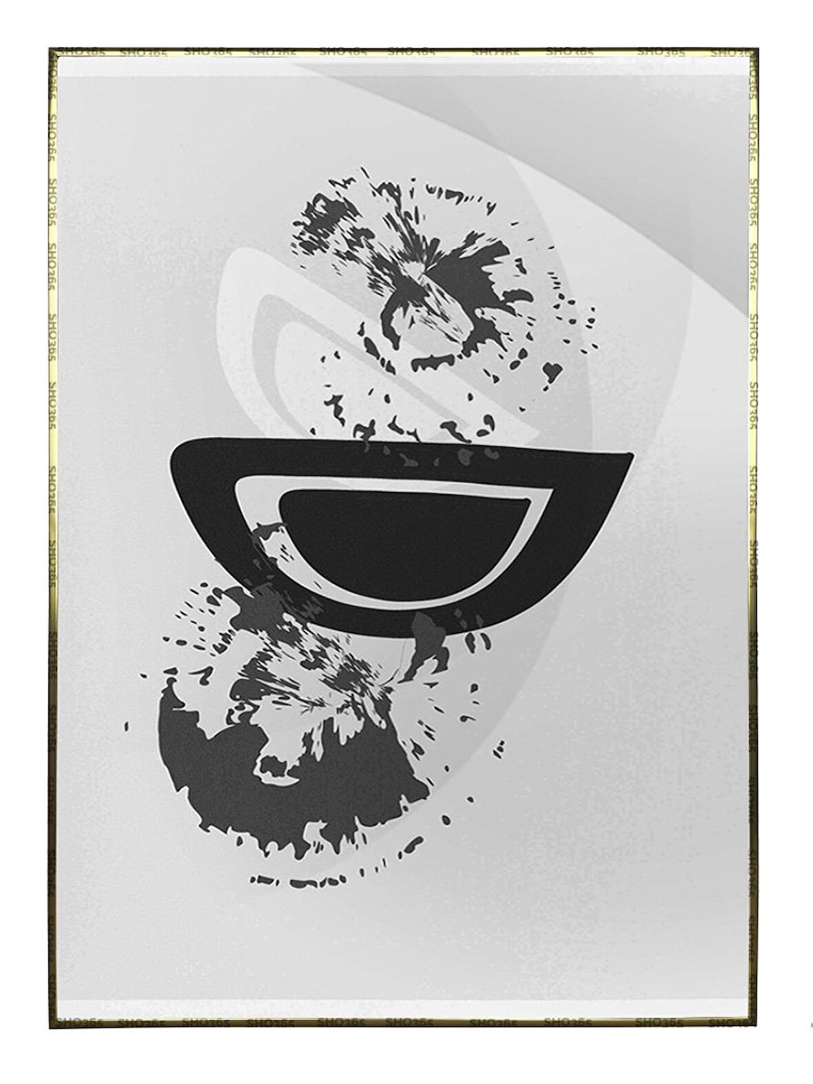 Shop365 Şekiller Siyah Gri Renkler Modern Tablo Çerçeveli P-003386
