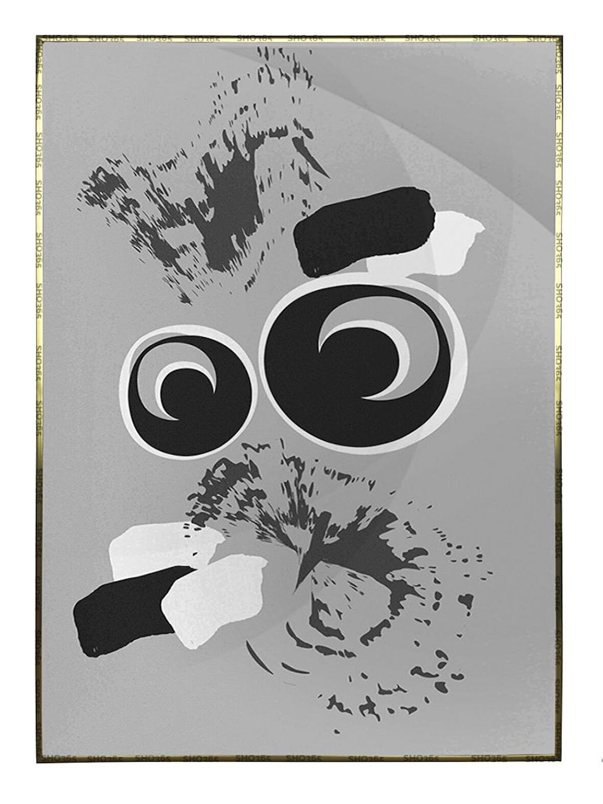 Shop365 Şekiller Siyah Gri Renkler Modern Tablo Çerçeveli P-003387