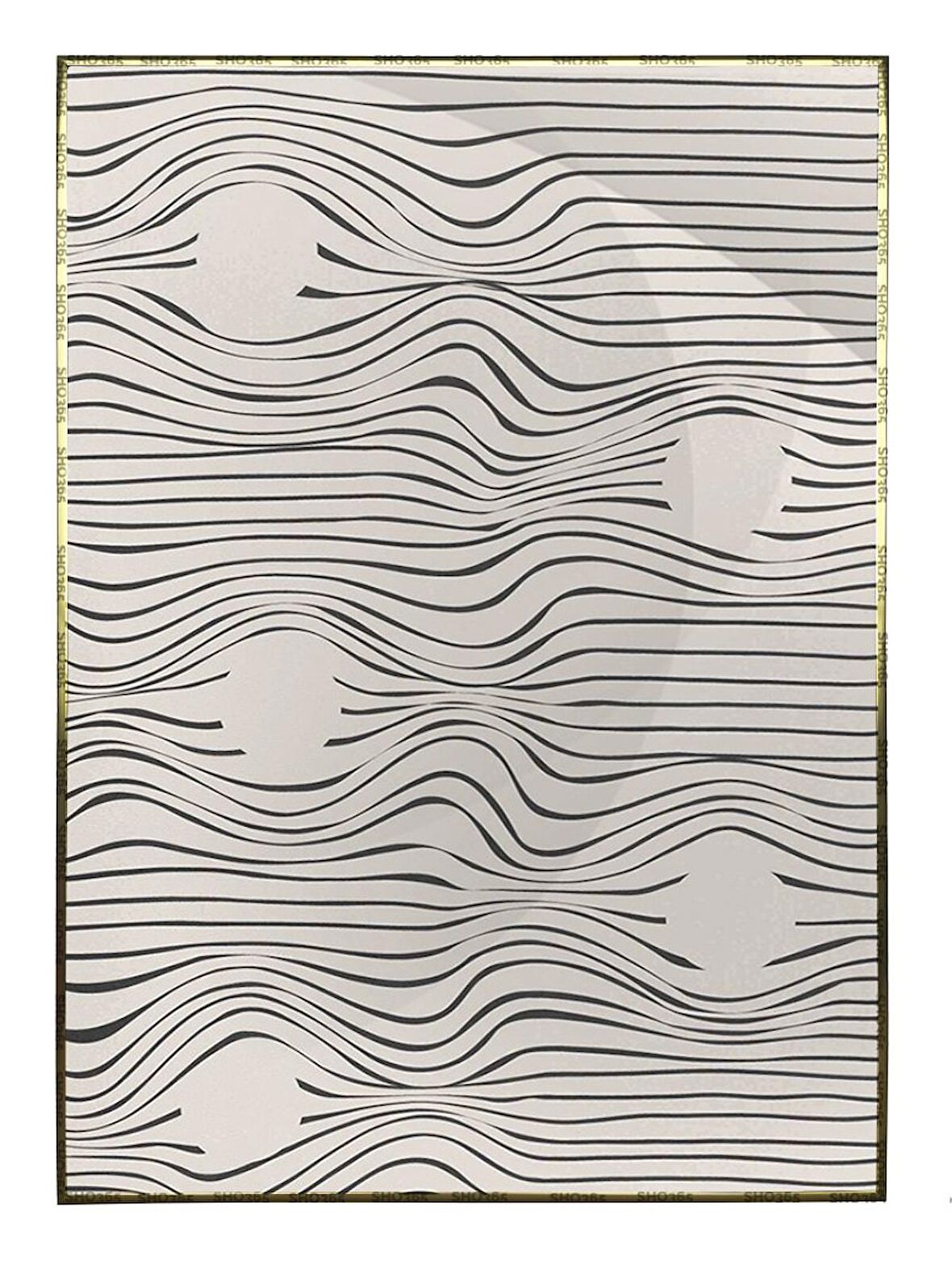 Shop365 Ay ve Çizgiler Siyah Gri Renkler Modern Tablo Çerçeveli P-003401