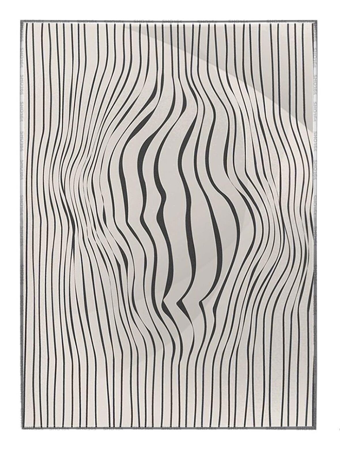 Shop365 Ay ve Çizgiler Siyah Gri Renkler Modern Tablo Çerçeveli P-003402