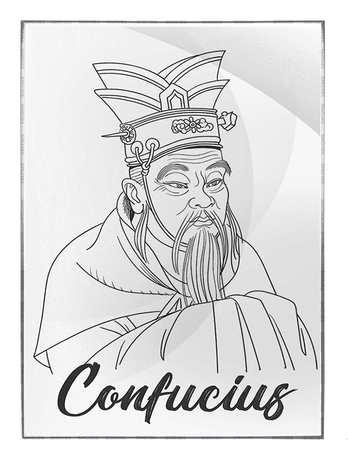 Shop365 Konfüçyüs Confucius Filozof Bilgin Çizim Tablo Çerçeveli P-003446