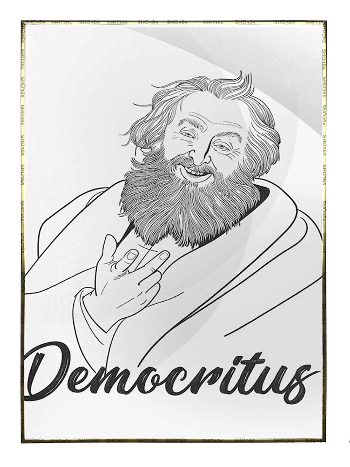 Shop365 Demokritos Democritus Yunan Filozof Çizim Tablo Çerçeveli P-003558