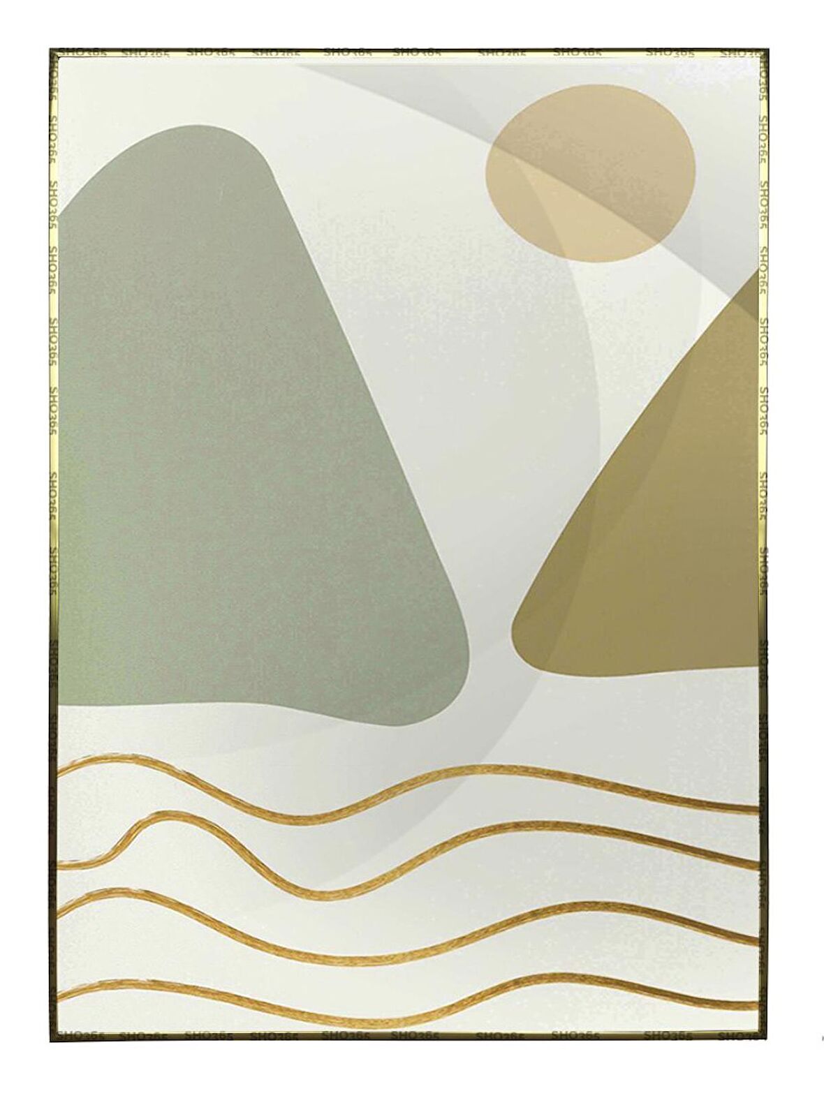 Shop365 Şekiller ve Çizgiler Modern Dekoratif Tablo Çerçeveli P-003594