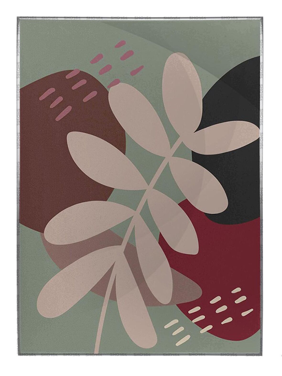 Shop365 Botanik Şekiller Modern Tablo Çerçeveli P-003642