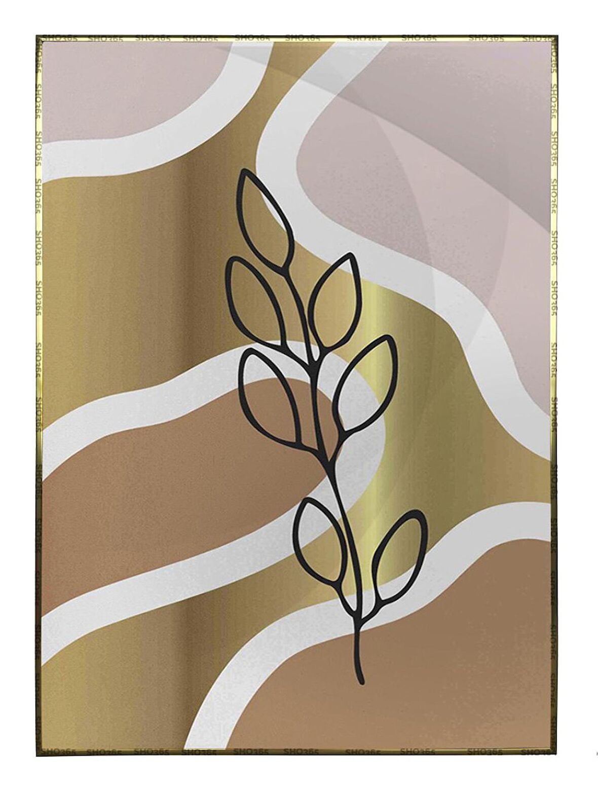 Shop365 Botanik Şekiller Modern Tablo Çerçeveli P-003647