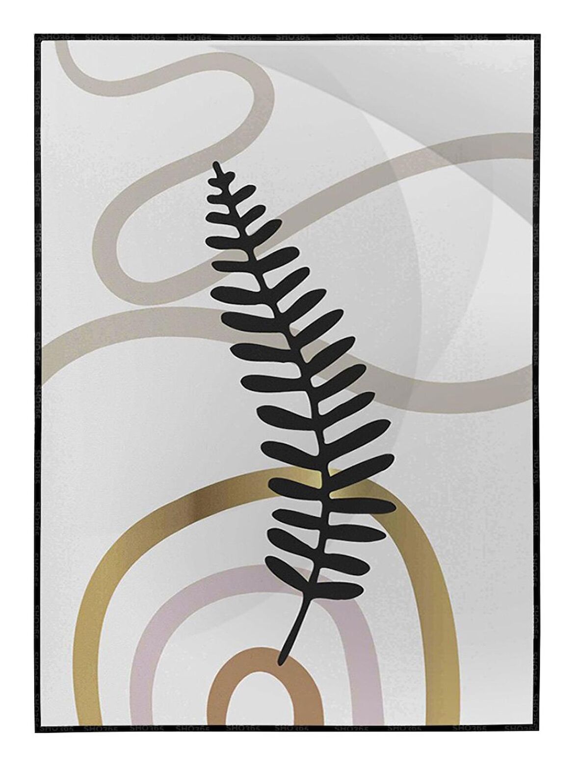 Shop365 Botanik Şekiller Modern Tablo Çerçeveli P-003648