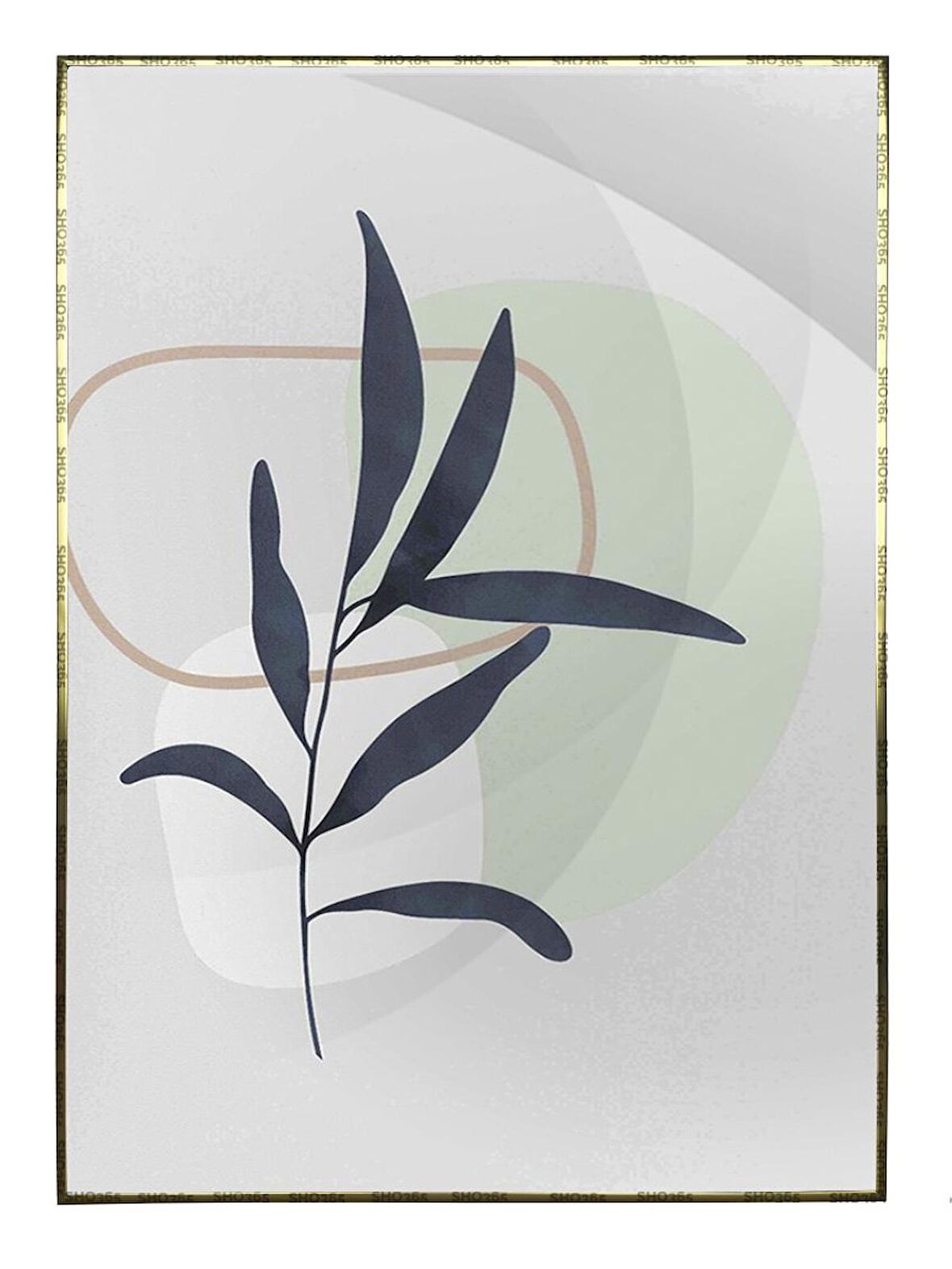 Shop365 Botanik Şekiller Modern Tablo Çerçeveli P-003736