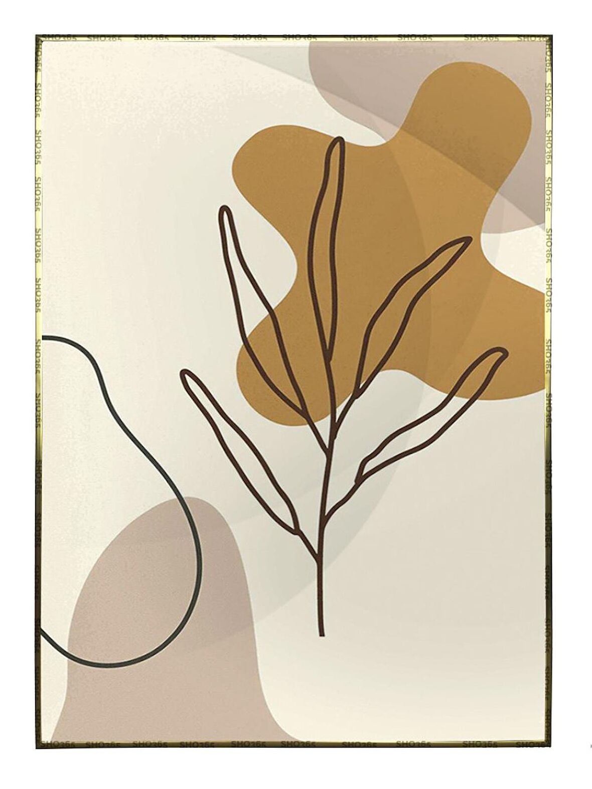 Shop365 Botanik Şekiller Modern Tablo Çerçeveli P-003792