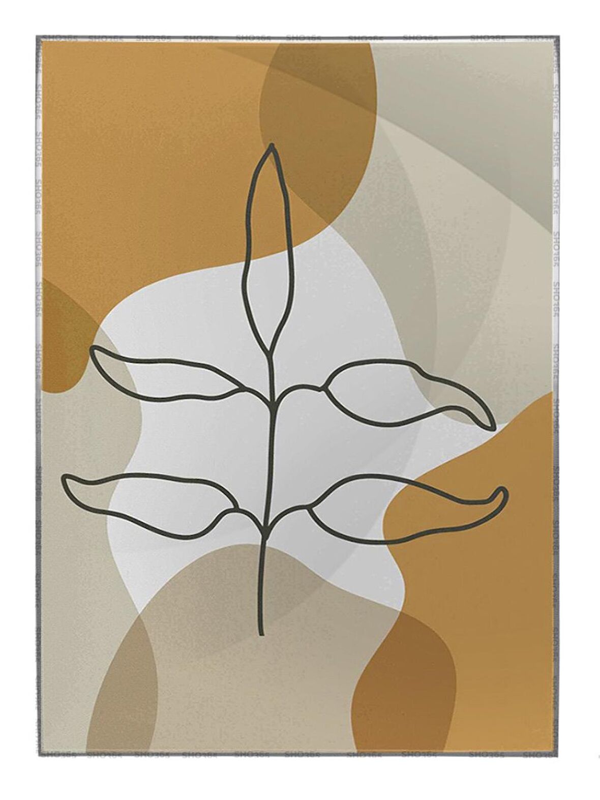 Shop365 Botanik Şekiller Modern Tablo Çerçeveli P-003798