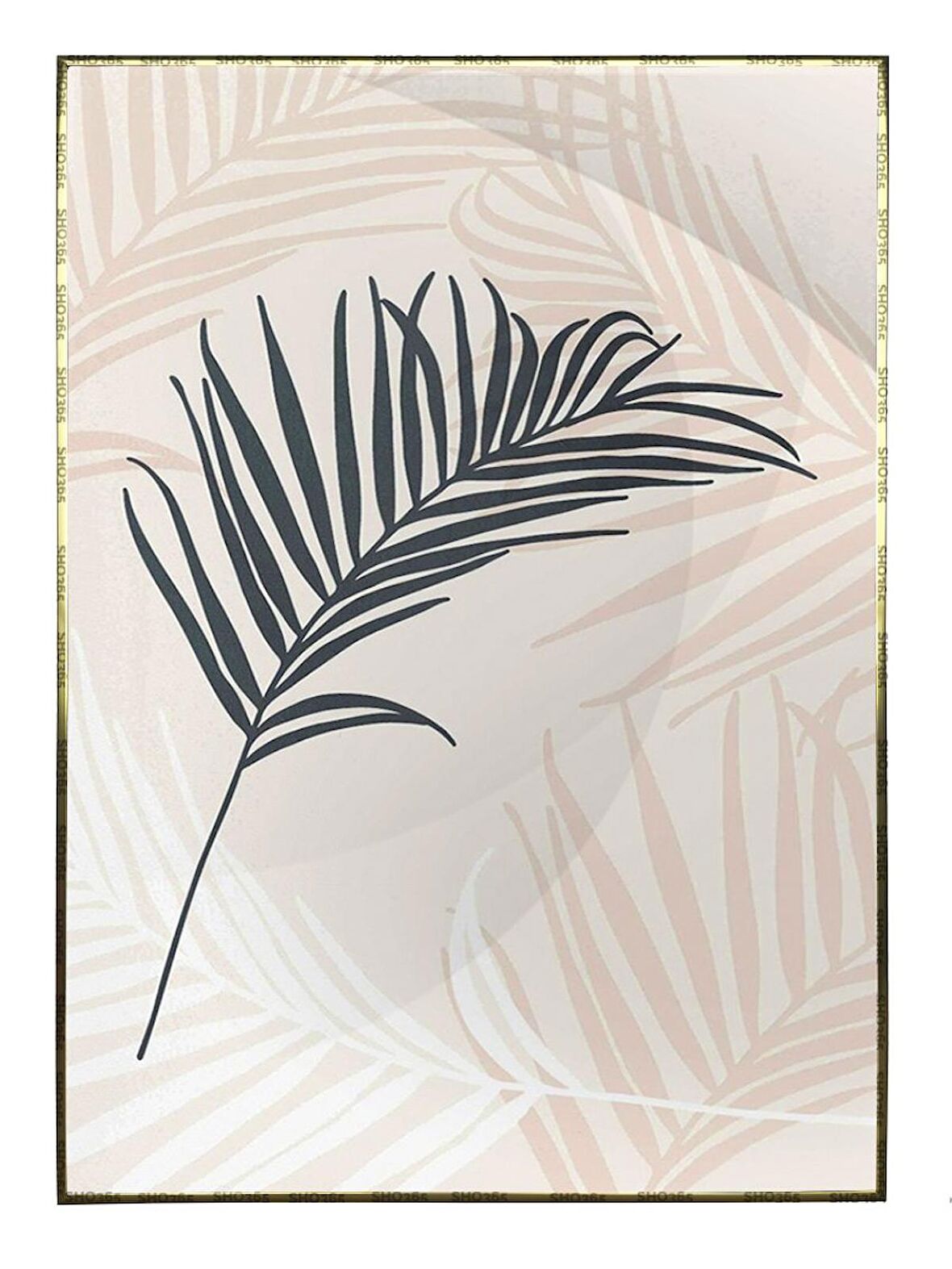Shop365 Palmiye Yaprakları Pastel Tonlar Modern Tablo Çerçeveli P-003859