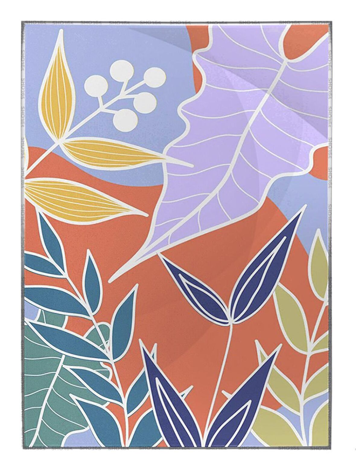 Shop365 Palmiye Yaprakları Pastel Renkler Modern Tablo Çerçeveli P-003865