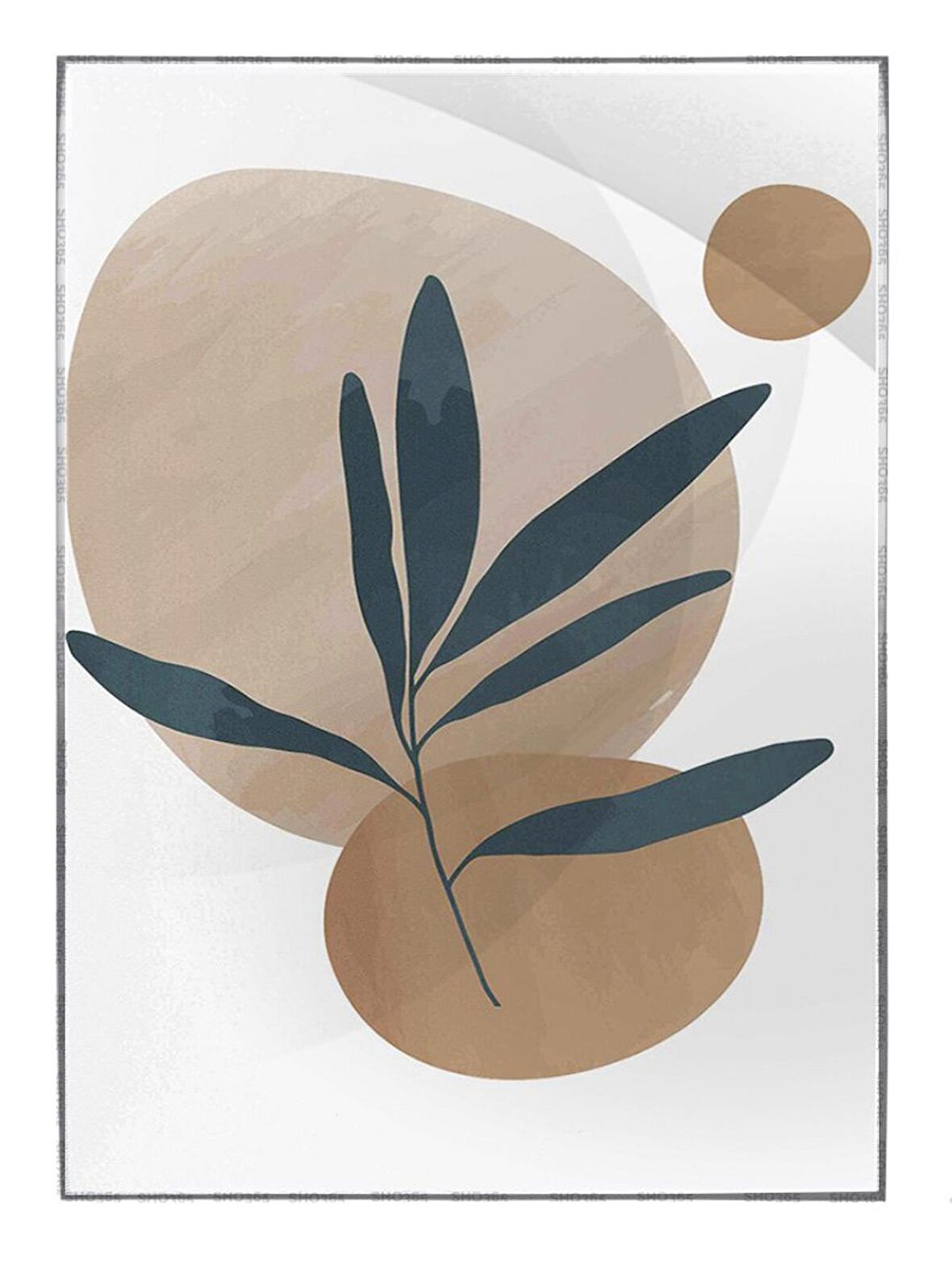 Shop365 Aardenton Arka Plan Yeşillik Çizgisi Form Modern Tablo Çerçeveli P-003963