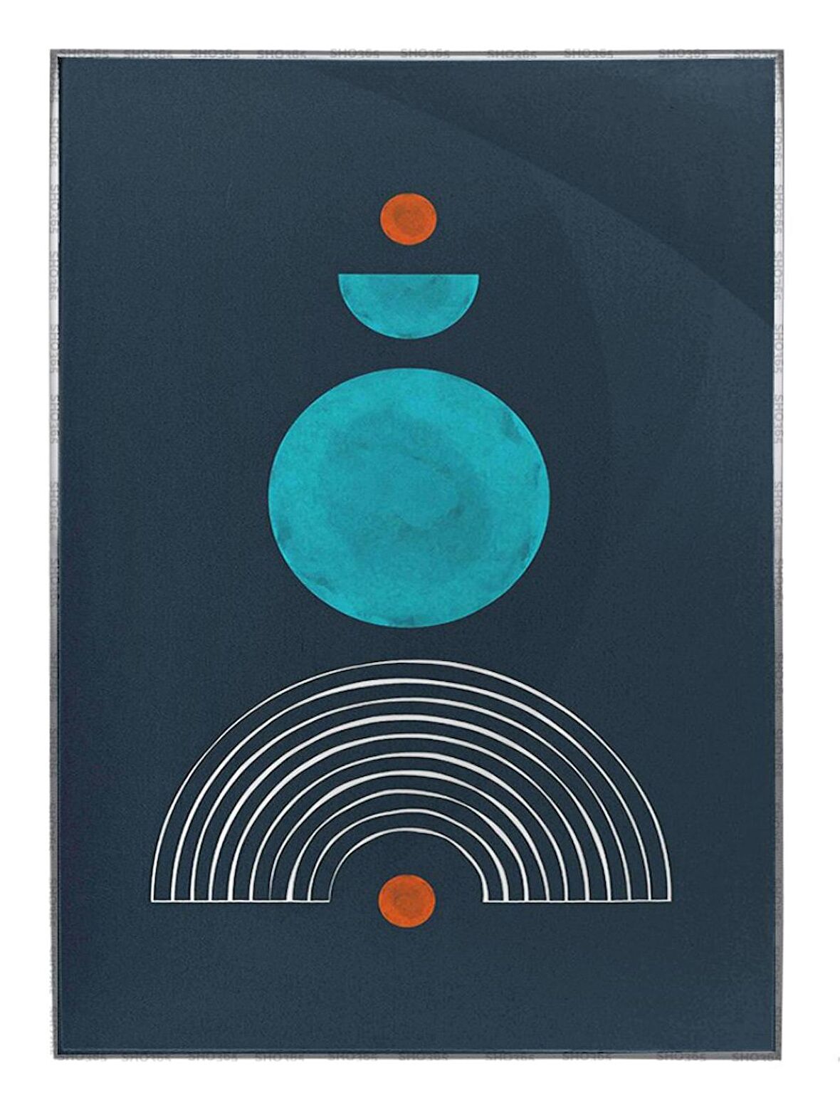 Shop365 Şekiller Desenler Çizgiler Koyu Tonlar Modern Tasarım Tablo Çerçeveli P-004182