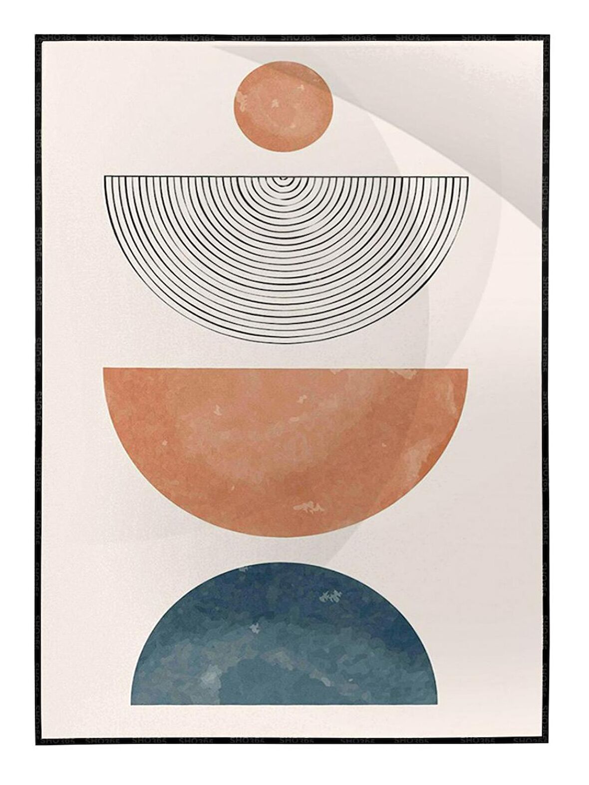 Shop365 Şekiller Desenler Çizgiler Modern Tasarım Tablo Çerçeveli P-004193