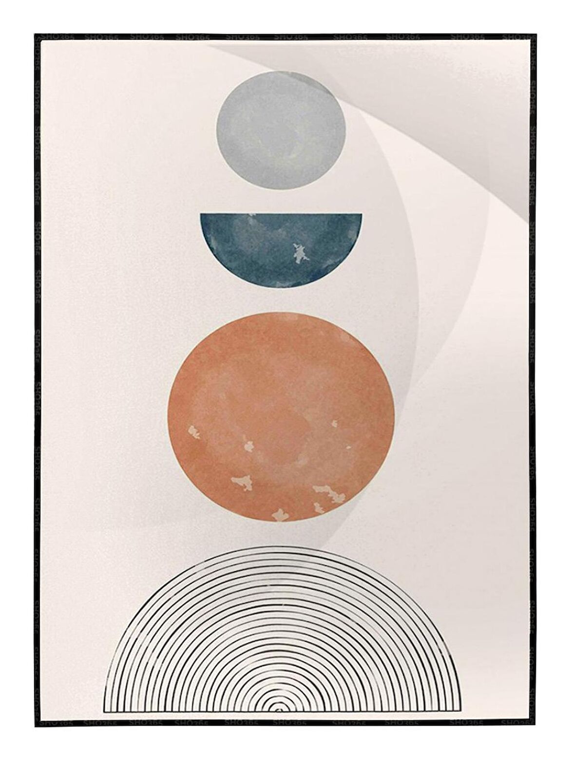 Shop365 Şekiller Desenler Çizgiler Modern Tasarım Tablo Çerçeveli P-004196