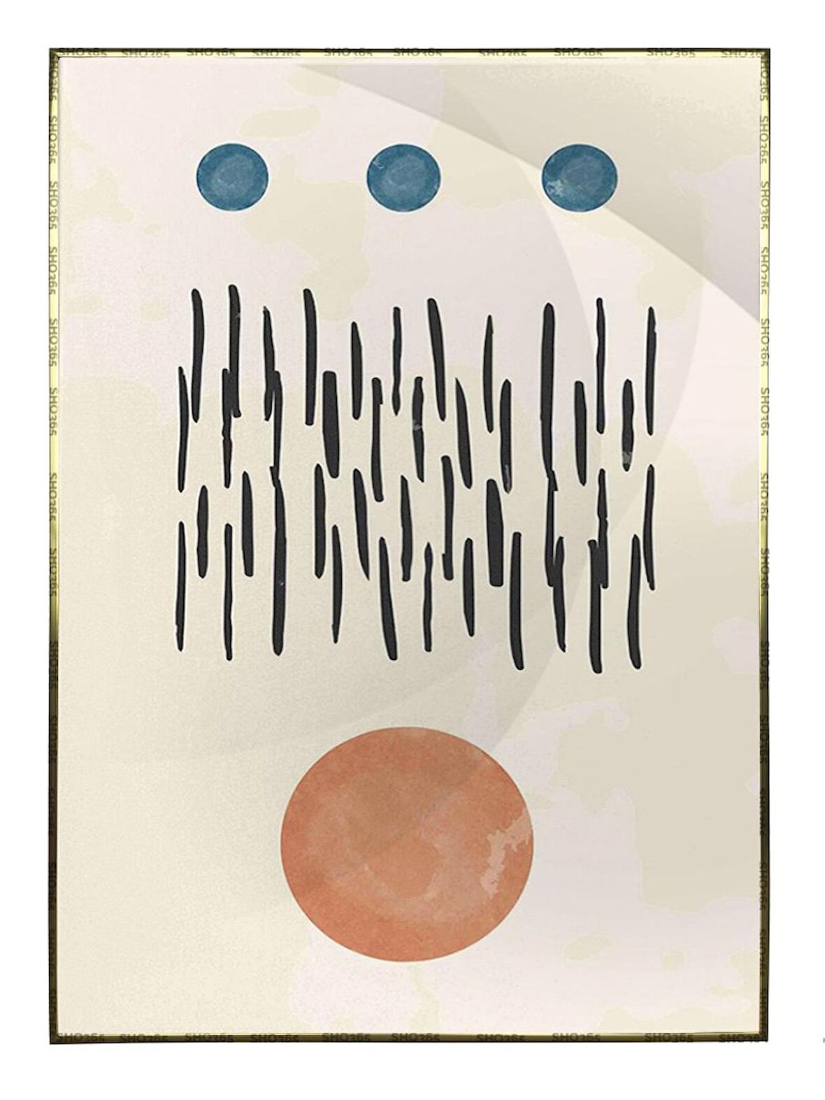 Shop365 Şekiller Desenler Çizgiler Modern Tasarım Tablo Çerçeveli P-004199