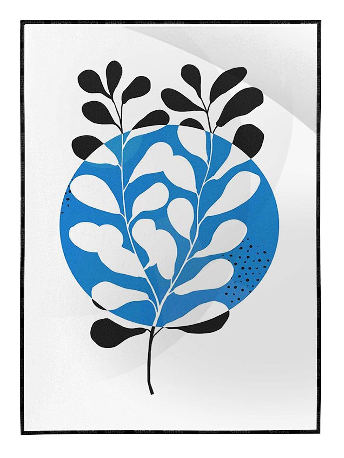 Shop365 Doğa Ağaç ve Yaprak Modern Sanatsal İllüstrasyon Tablo Çerçeveli P-004207