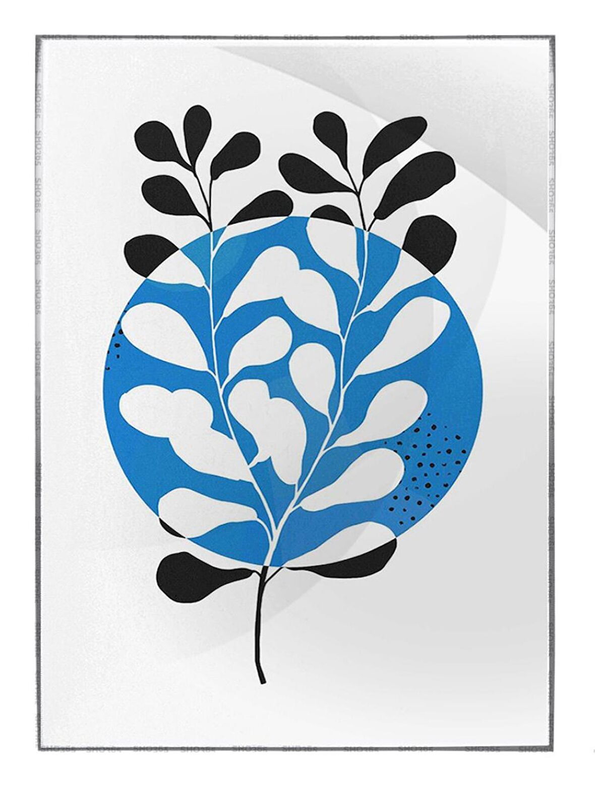 Shop365 Doğa Ağaç ve Yaprak Modern Sanatsal İllüstrasyon Tablo Çerçeveli P-004207