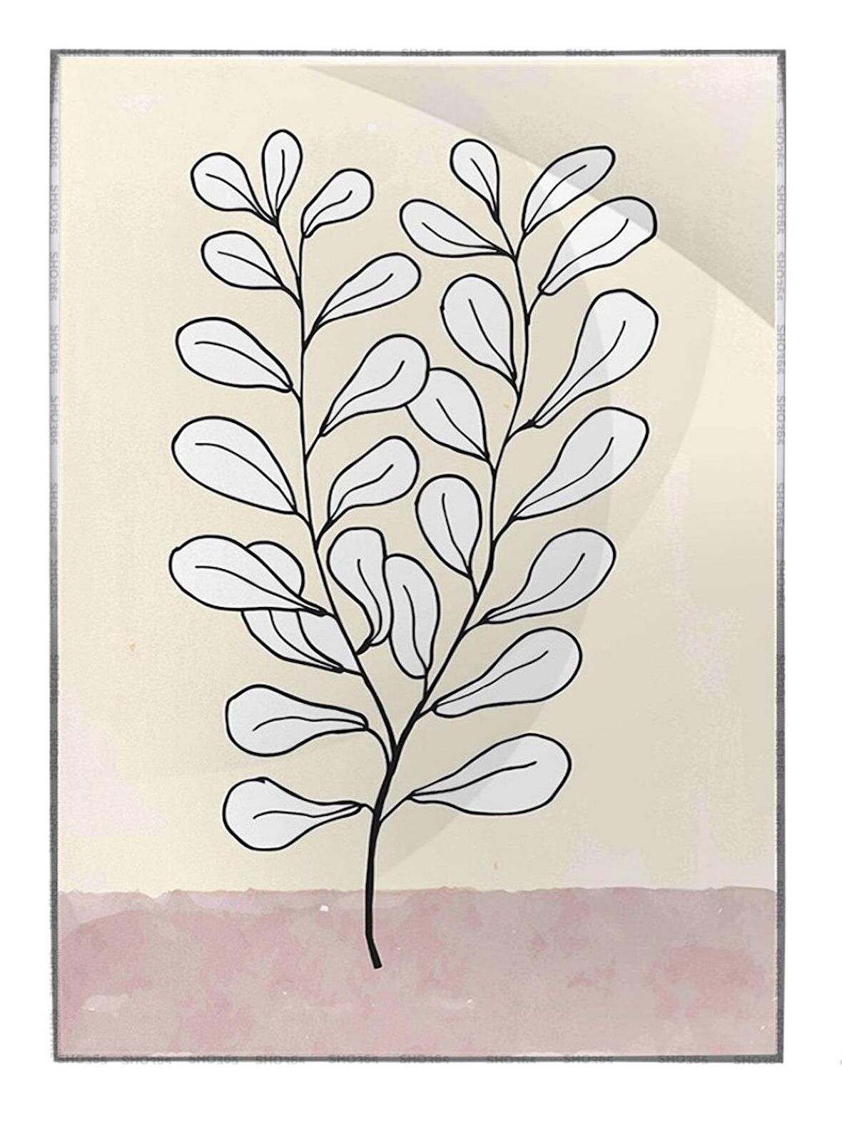 Shop365 Doğa Çiçek ve Yaprak Kırmızı Turuncu Renkler Modern Tablo Çerçeveli P-004229