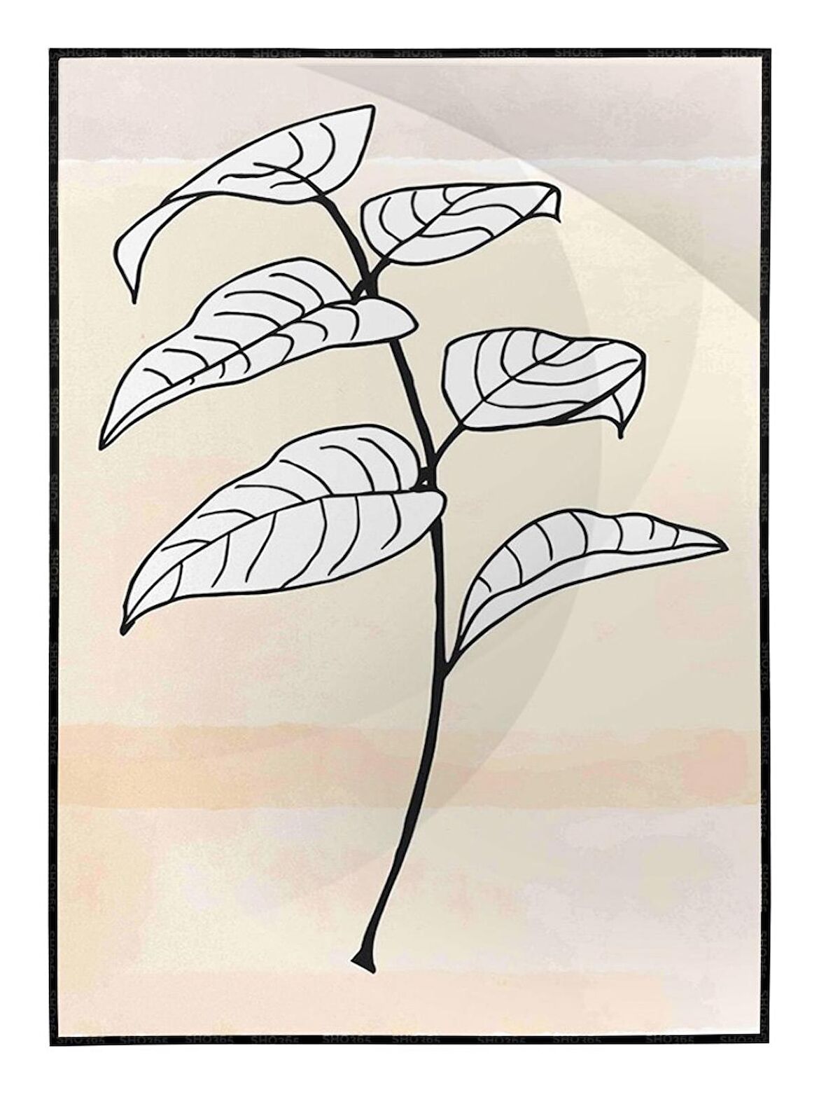 Shop365 Doğa Çiçek ve Yaprak Kırmızı Turuncu Renkler Modern Tablo Çerçeveli P-004231