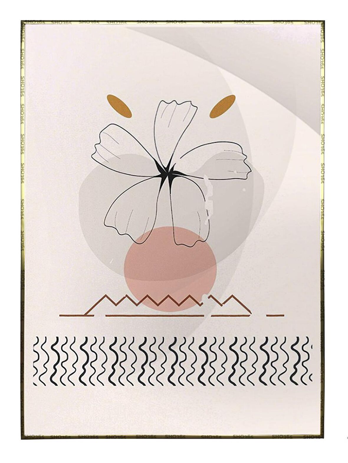 Shop365 Doğa Çiçek ve Şekiller Açık Renkler Modern Tablo Çerçeveli P-004316