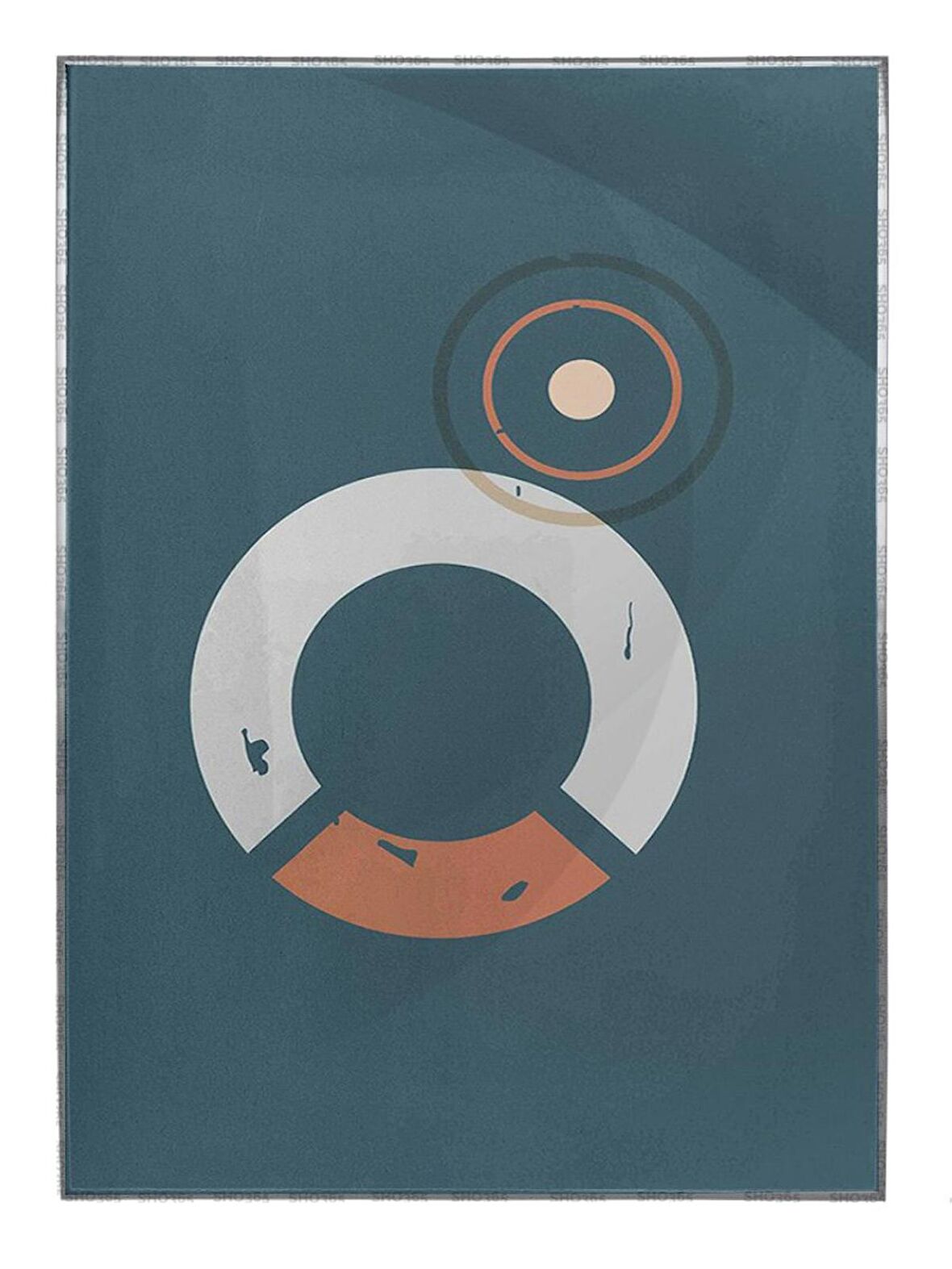 Shop365 Geometrik Şekiller İllüstrasyon Modern Sanat Tuval Tablo Çerçeveli P-004414