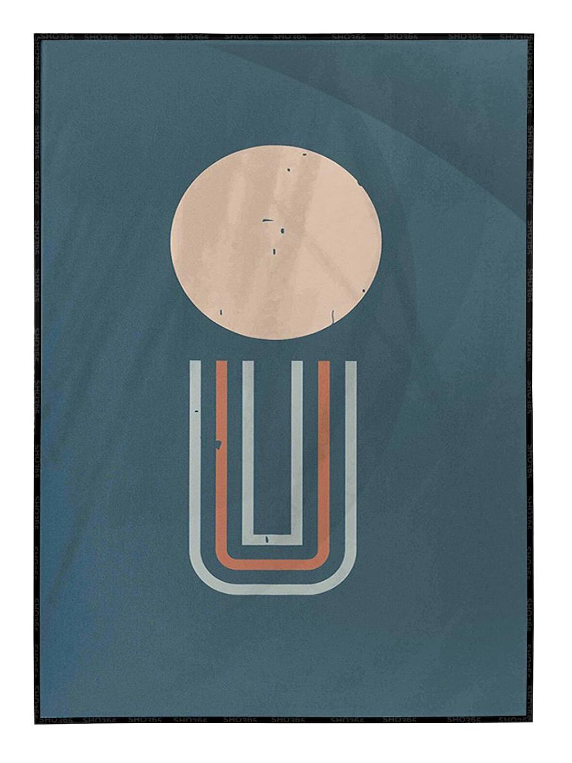 Shop365 Geometrik Şekiller İllüstrasyon Modern Sanat Tuval Tablo Çerçeveli P-004418