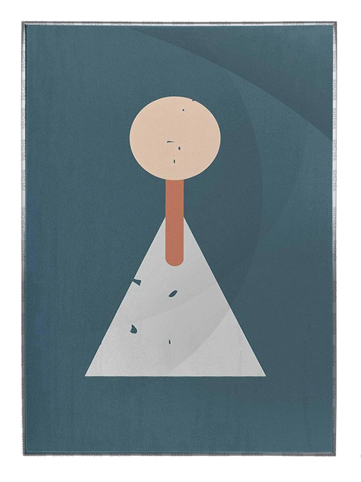 Shop365 Geometrik Şekiller İllüstrasyon Modern Sanat Tuval Tablo Çerçeveli P-004422