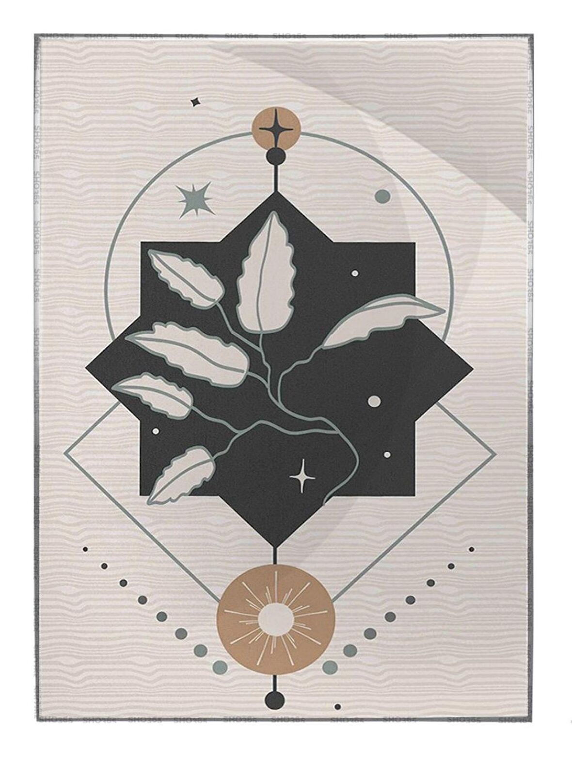 Shop365 Yaşam Doğa Bitki Mistik Şekiller Modern Sanat Tuval Tablo Çerçeveli P-004456