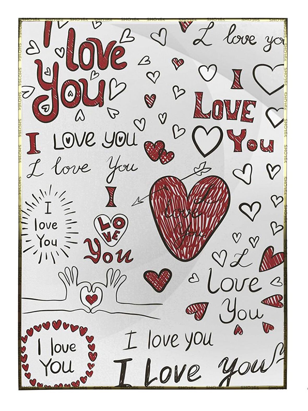 Shop365 I Love You Seni Seviyorum Aşk Temalı Tablo Çerçeveli P-004576