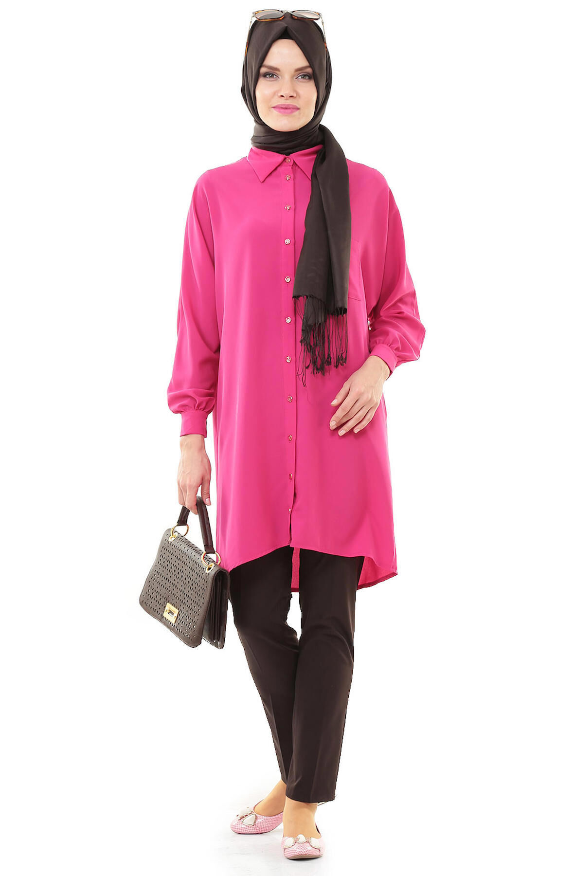 SORALLİNE KADIN KLASİK DAR PAÇA OFİS PANTOLON MEVSİMLİK ÜRÜN 1673 KAHVE