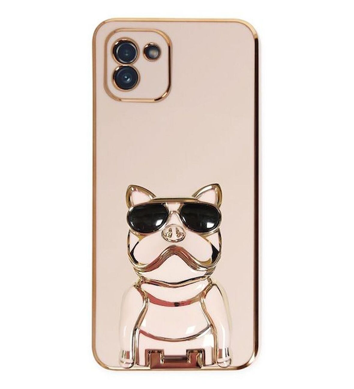 Gpack Samsung Galaxy A03 Kılıf Kamera Korumalı Köpek Desenli Standlı Silikon